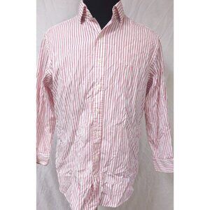 Polo Ralph Lauren Men 16.5 32/33 Regent Classic Fit Red Striped Button Up Shirt